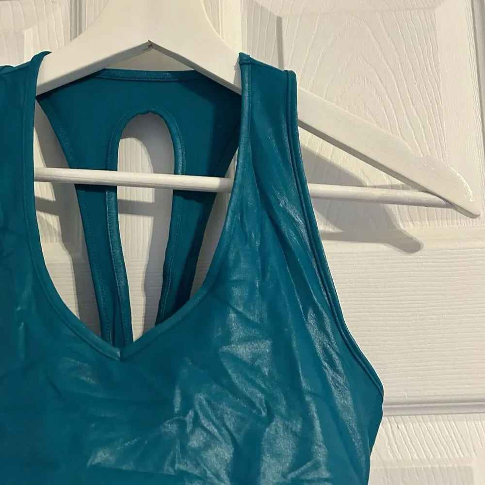 Carbon38 Sports Bra Womens Teal Action 2.0 Takara Shine Shimmer Small Activewear - Picture 3 of 6